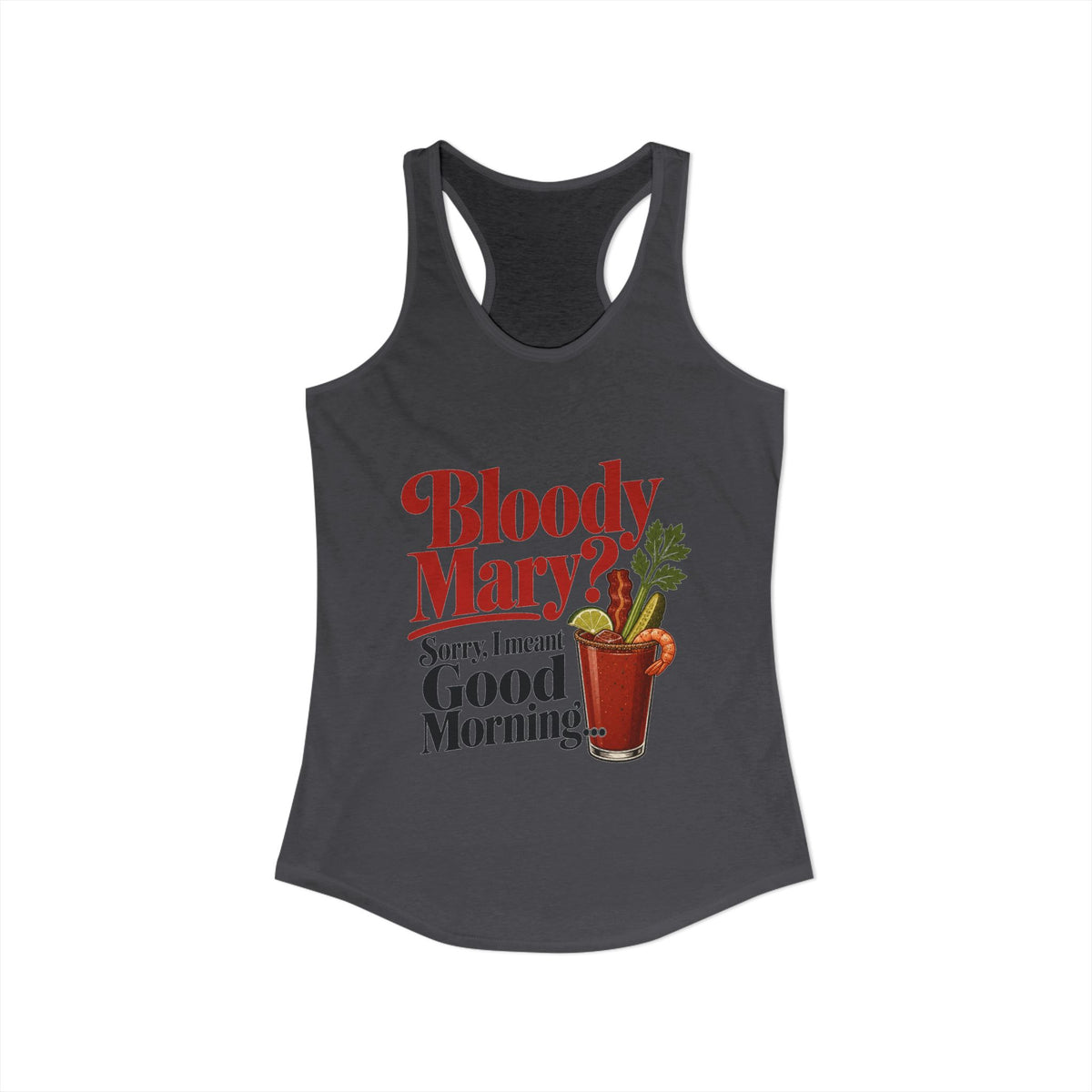 Bloody Mary Tank, Solid Dark Gray, front flat lay
