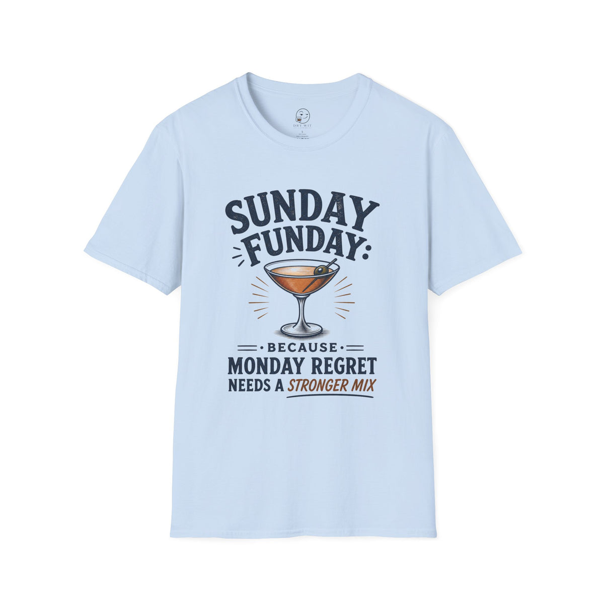 Sunday Funday Shirt, Light Blue, front flat lay
