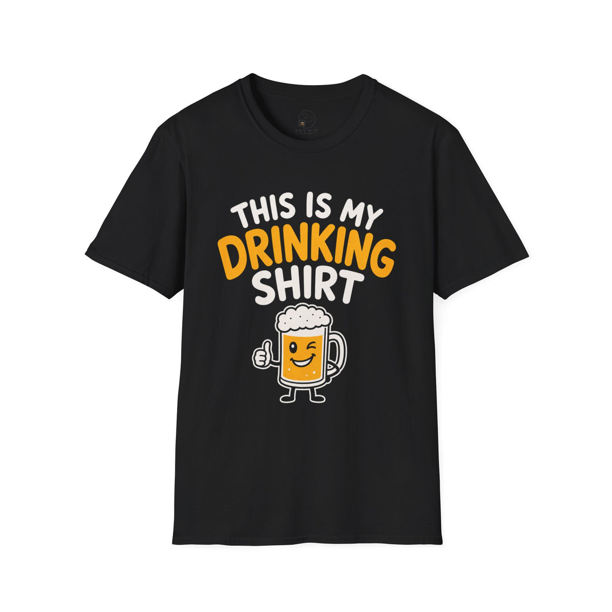 This Is My Drinking Shirt, Black, front flat lay
