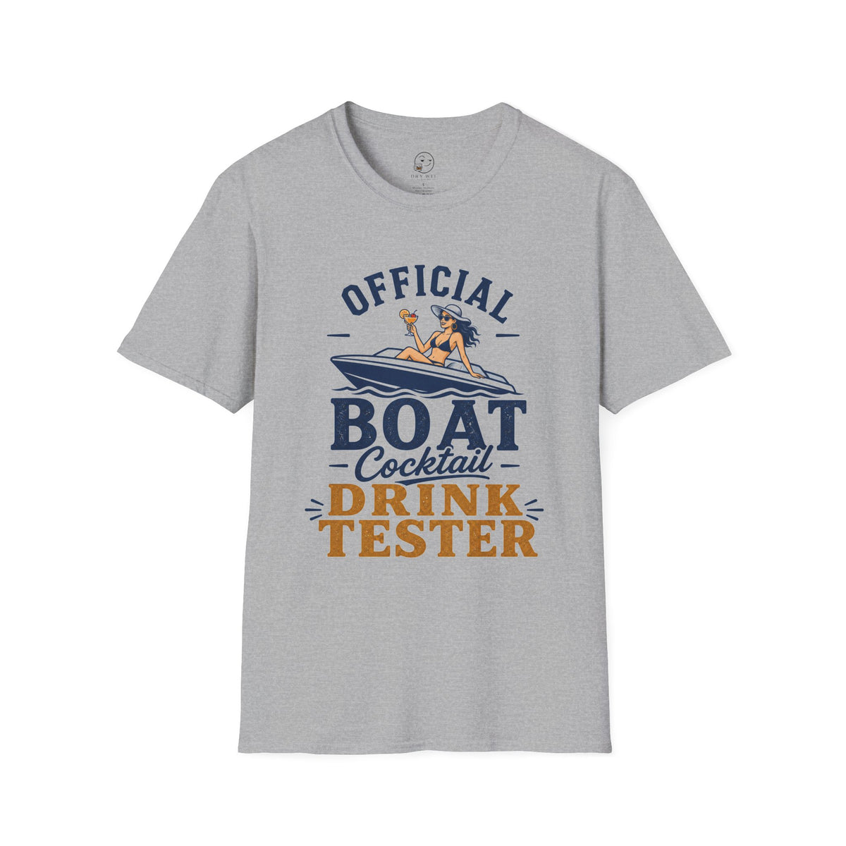 Official Boat Cocktail Drink Tester Shirt, Sport Grey, front flat lay