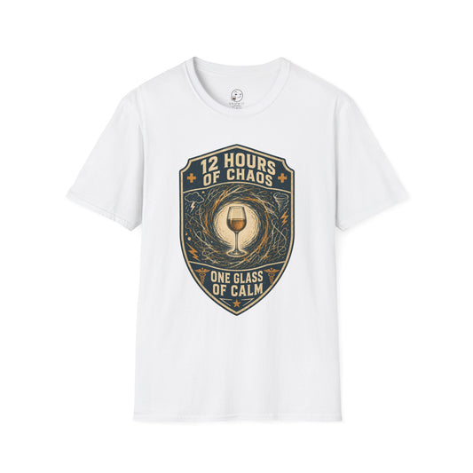 12 Hours of Chaos Shirt, White, front flat lay