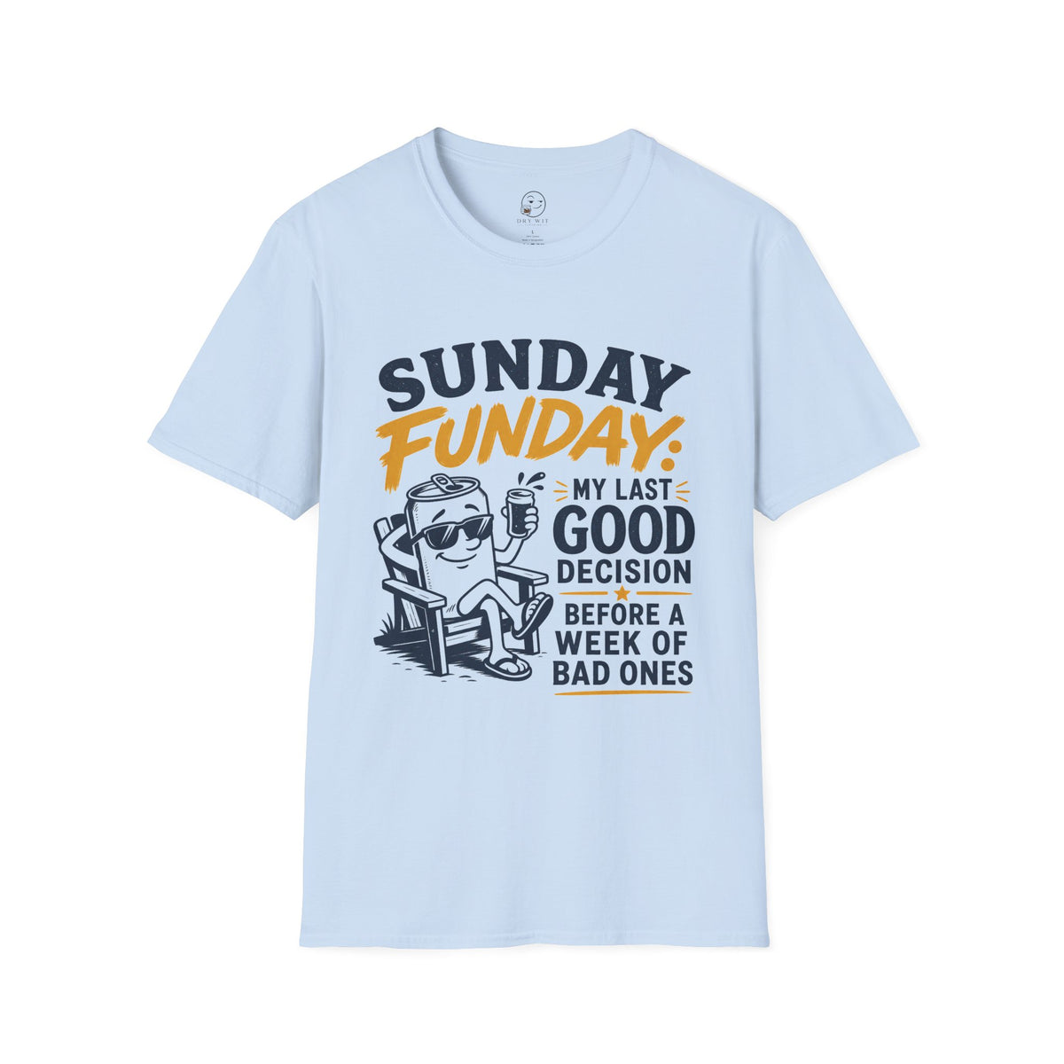 Sunday Funday Shirt, Light Blue, front flat lay