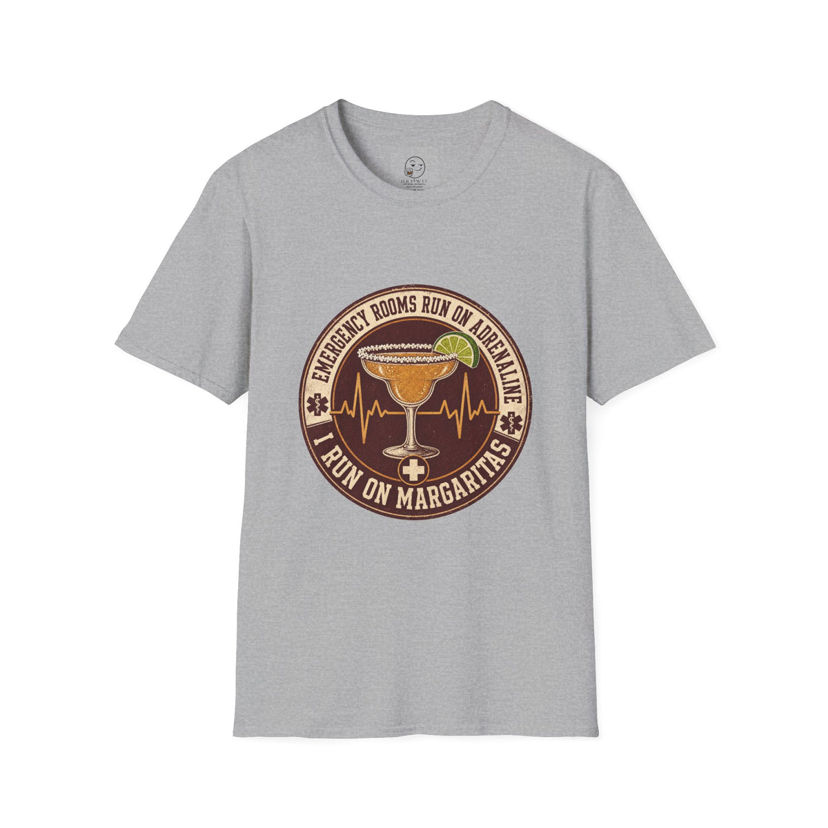 Emergency Rooms Run on Adrenaline Shirt, Sport Grey, front flat lay