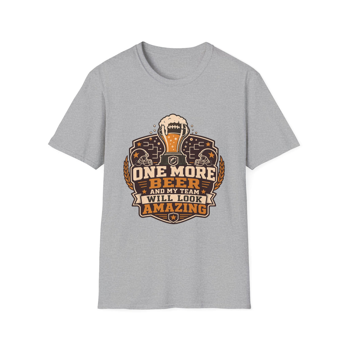One More Beer Shirt, Sport Grey, front flat lay