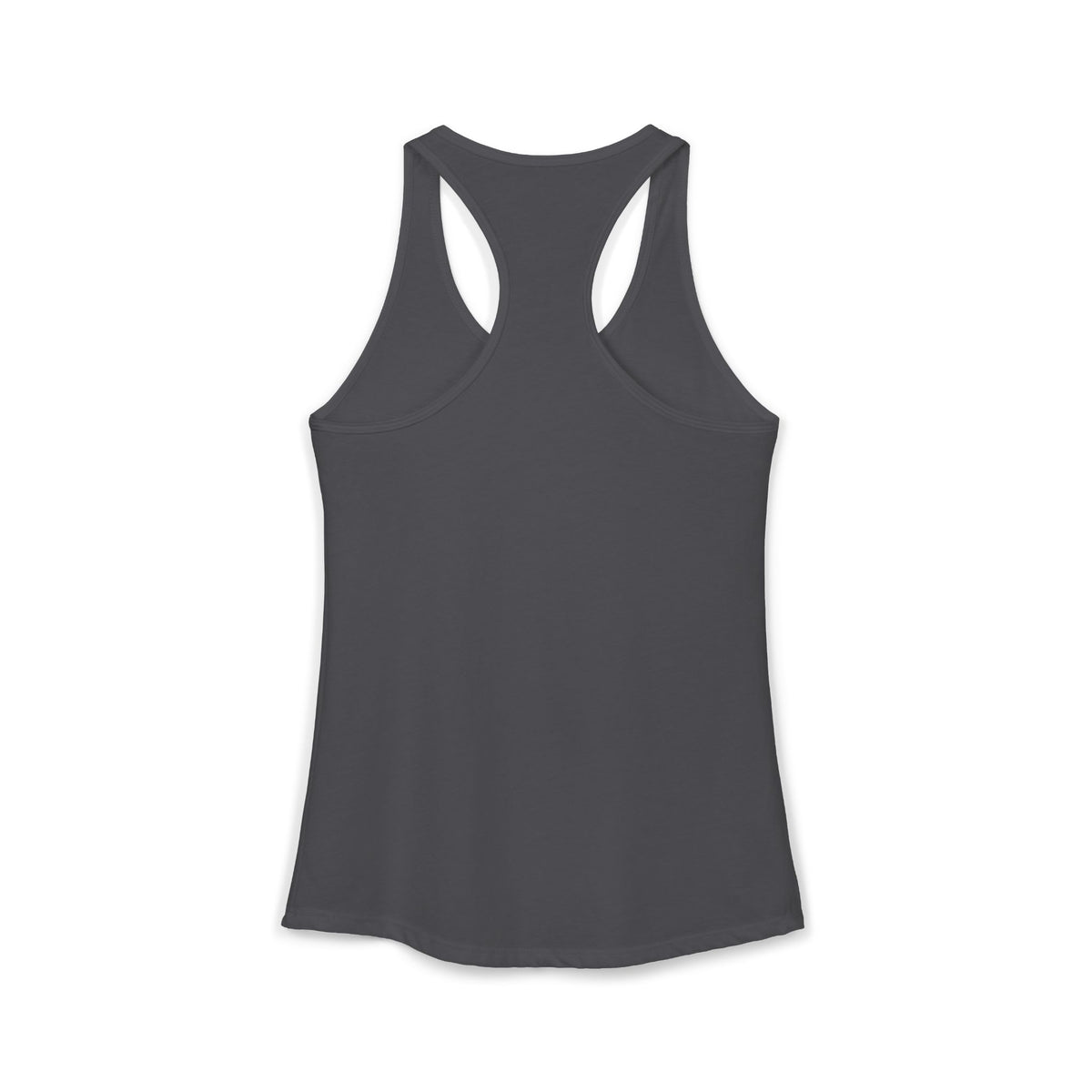 Fluent in Sarcasm Tank, Solid Dark Gray, back flat lay showing the plain undecorated racerback
