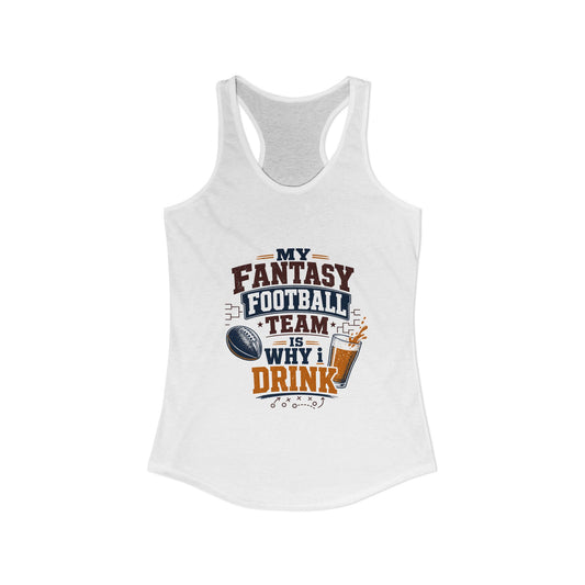 Sunday Drinking Fantasy Football Tank, Solid White, front flat lay