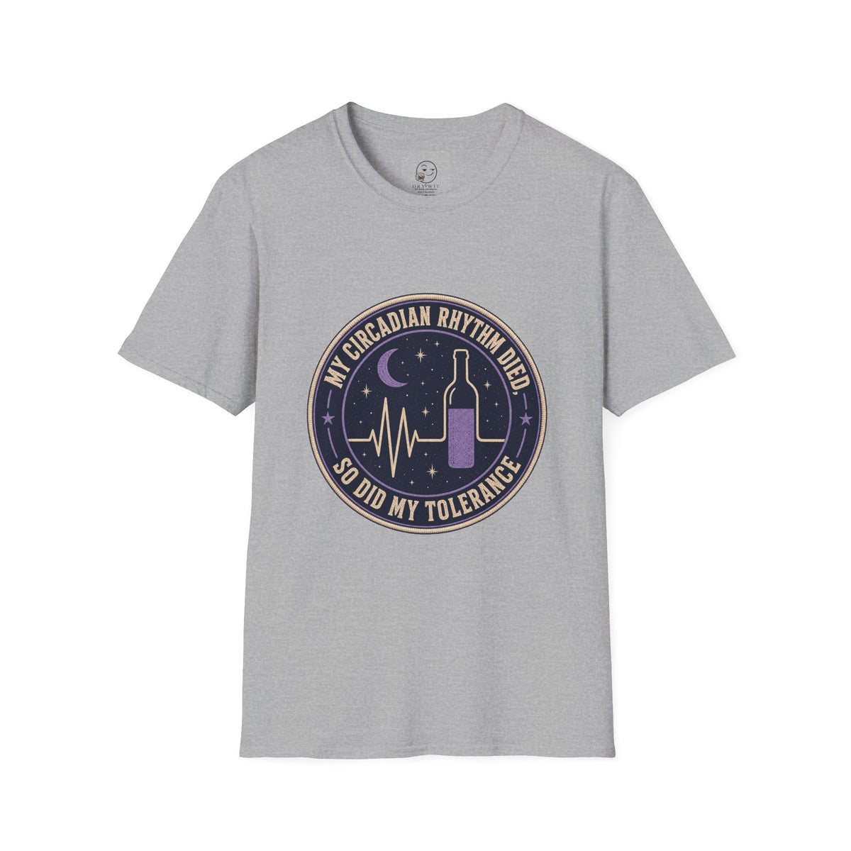 My Circadian Rhythm Died Shirt, Sport Grey, front flat lay