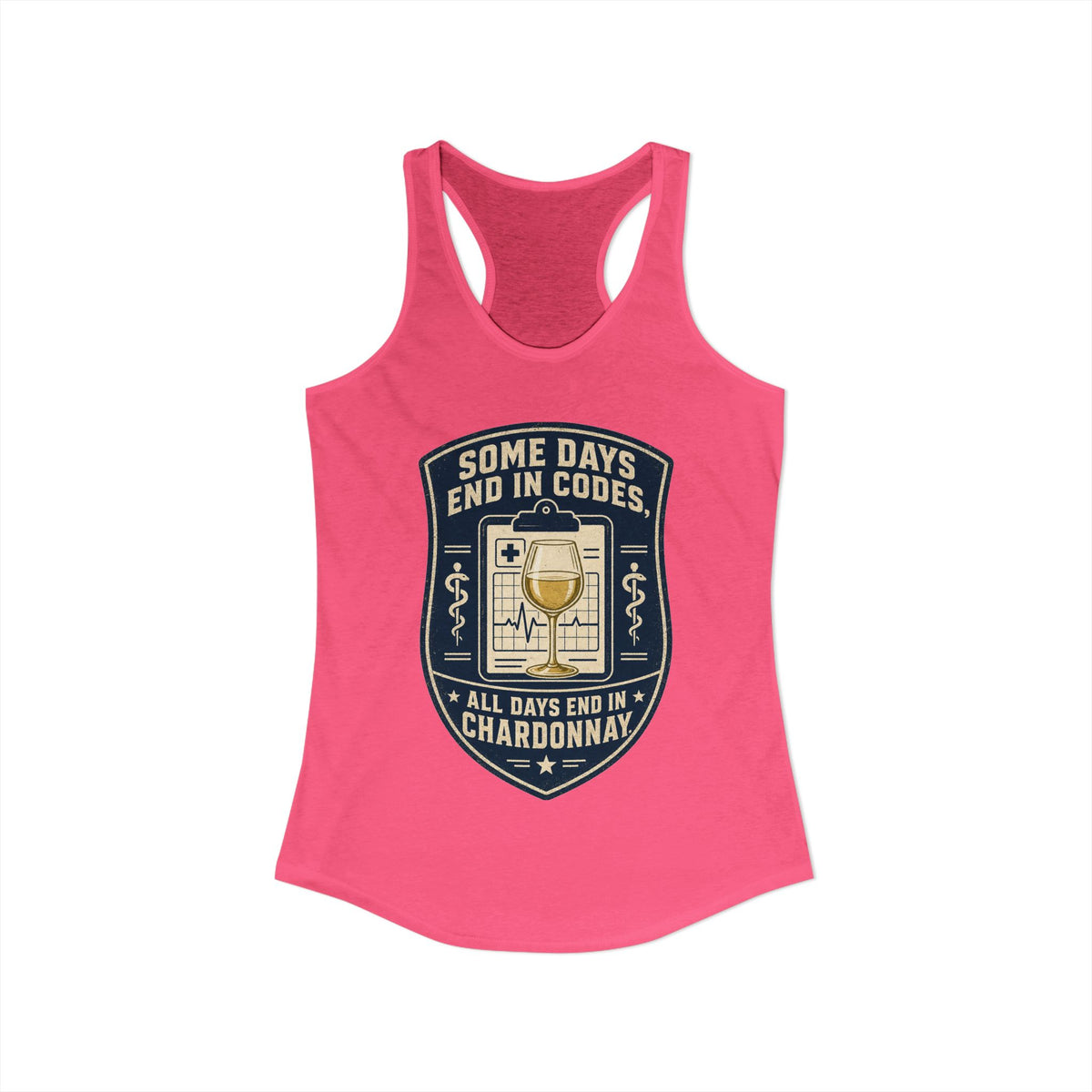 Some Days End in Codes Tank, Solid Hot Pink, front flat lay
