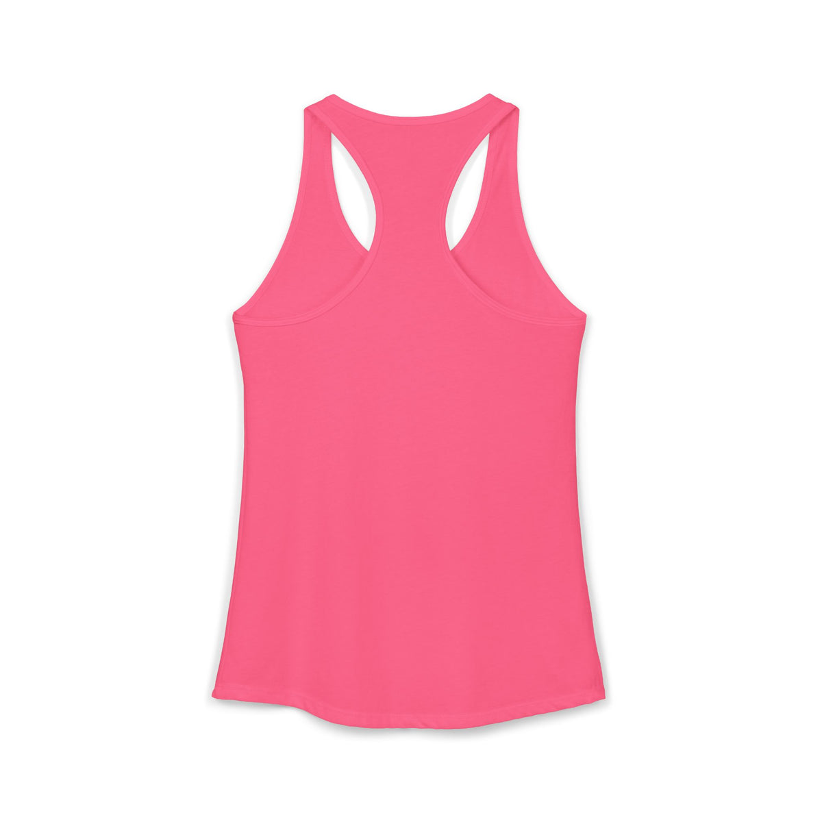 Dry Wit Logo Tank, Solid Hot Pink, back flat lay showing the plain undecorated racerback