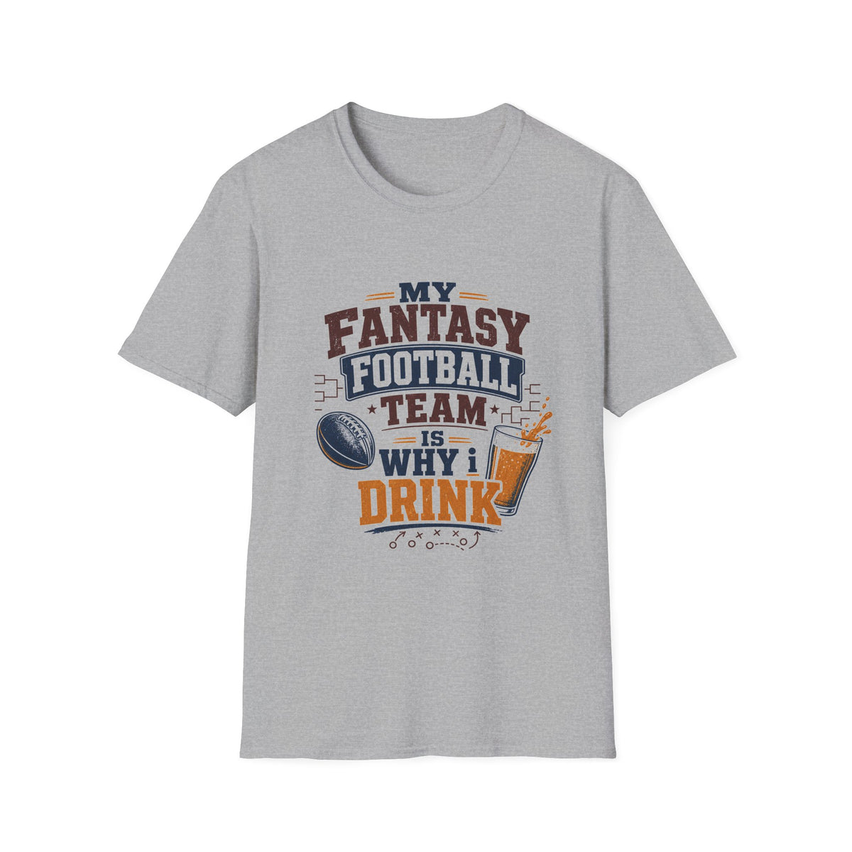 My Team Is Why I Drink Every Sunday Shirt, Sport Grey, front flat lay