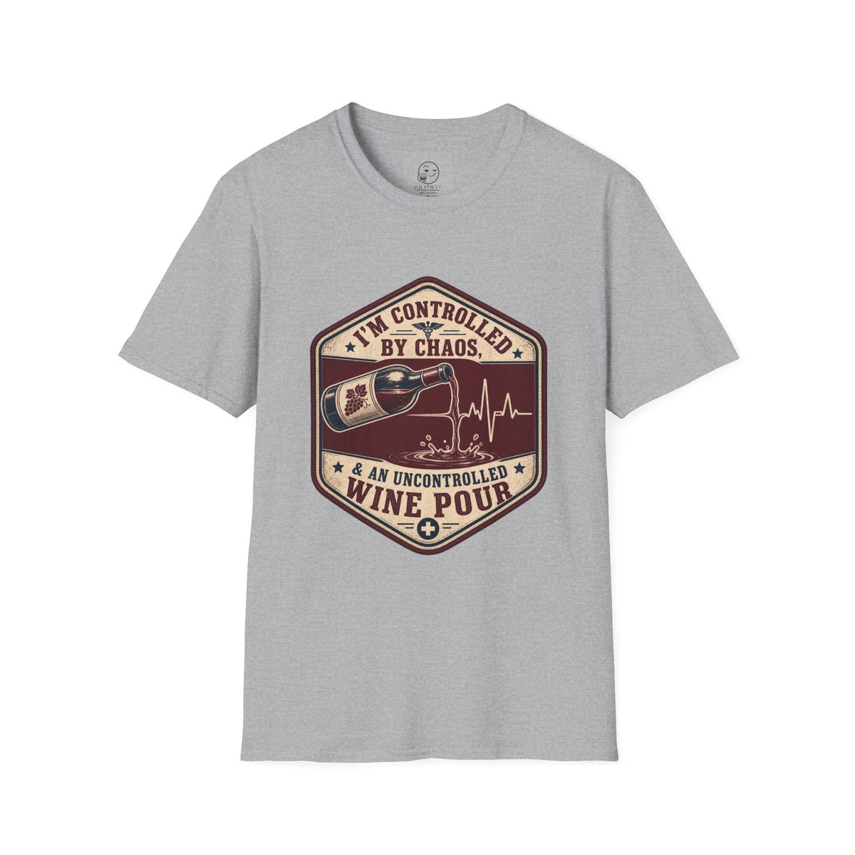 Controlled by Chaos, Uncontrolled Pour Shirt, Sport Grey, front flat lay
