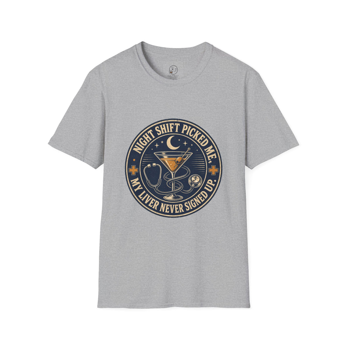 Night Shift Picked Me Shirt, Sport Grey, front flat lay