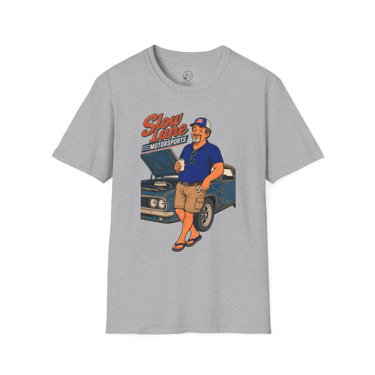 Slow Lane Motorsports Shirt, Sport Grey, front flat lay
