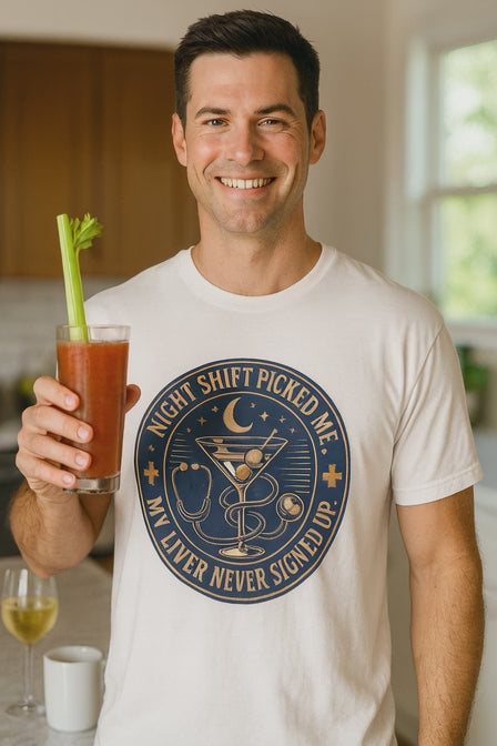 AI-generated lifestyle video of the Night Shift Picked Me Shirt