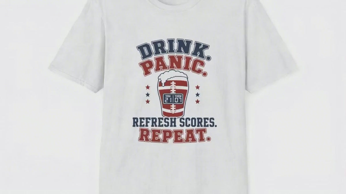 Drink Panic Refresh Scores Repeat funny fantasy football shirt
